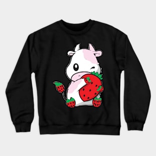 Cute Strawberry Cow Crewneck Sweatshirt